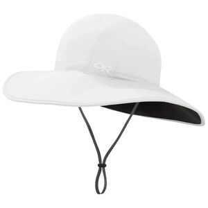 Outdoor Research Women’s Oasis Sun Hat UPF 50 White Gray Brim sz L